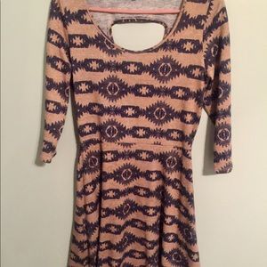 3/4 sleeve open back dress